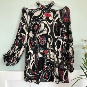 Free People floral long sleeve boho style dress